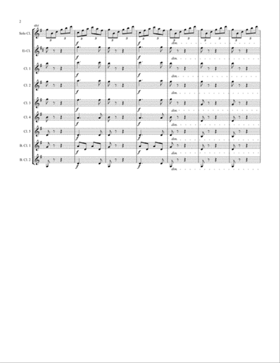 Beethoven Symphony 6 Movement I Clarinet Solo Arrangement Woodwind Ensemble scores gallery preview page 2