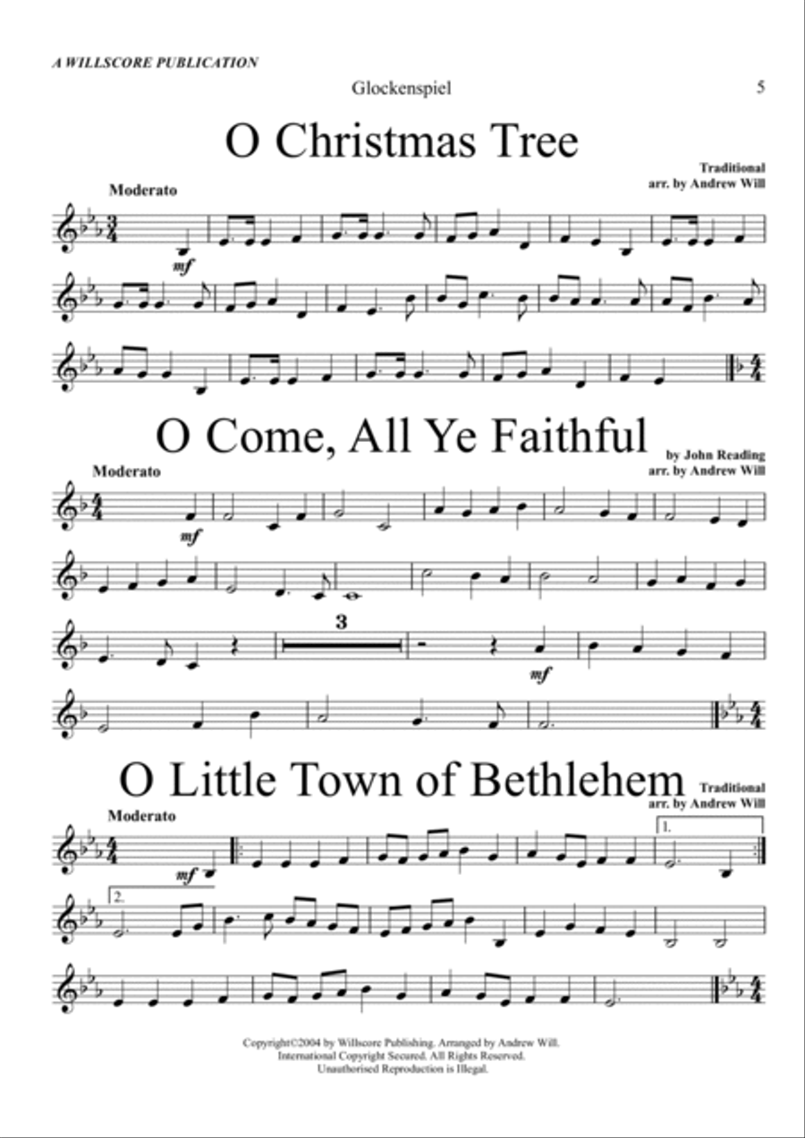 Christmas Carol Selections - Glockenspiel/Xylophone Piano scores gallery preview page 5