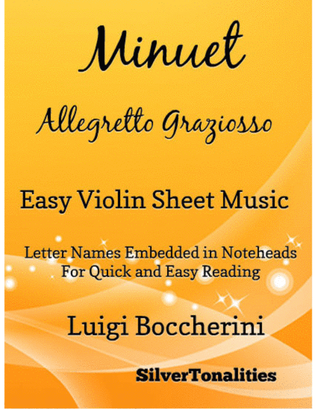 Minuet Allegretto Graziosso in E Major Third Movement Easy Violin Sheet Music