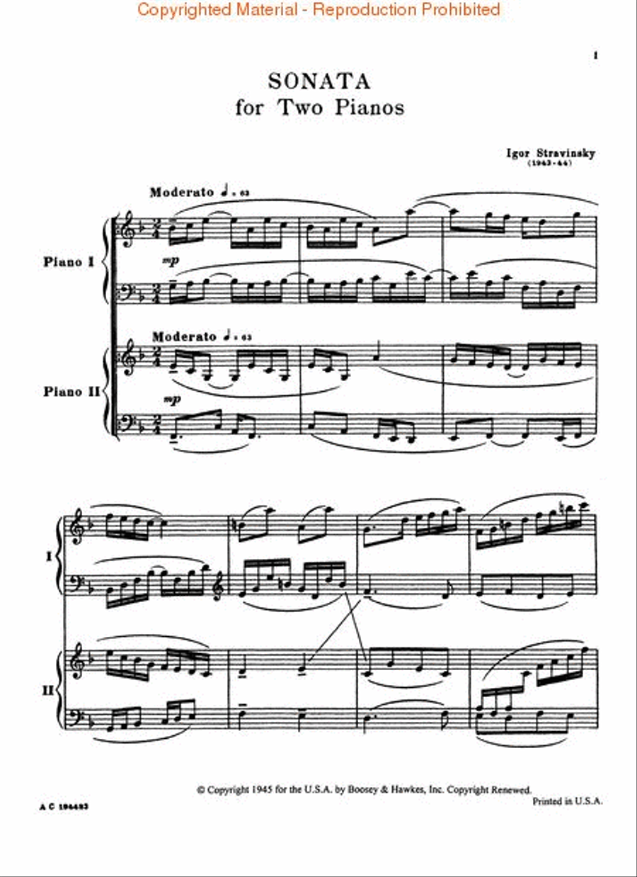 Sonata for Two Pianos Sonata for Two Pianos Piano Solo scores gallery preview page 2