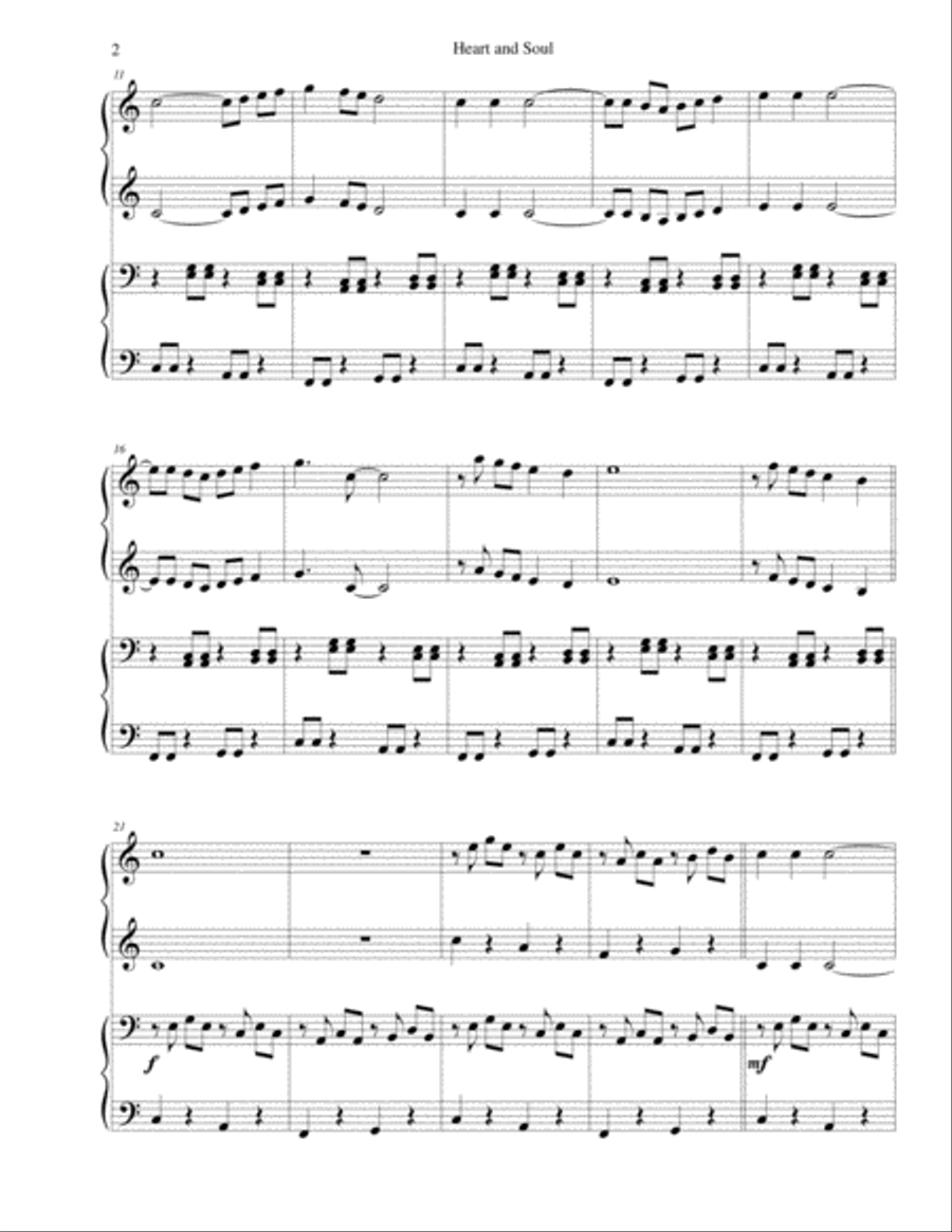 Heart And Soul Piano scores gallery preview page 2