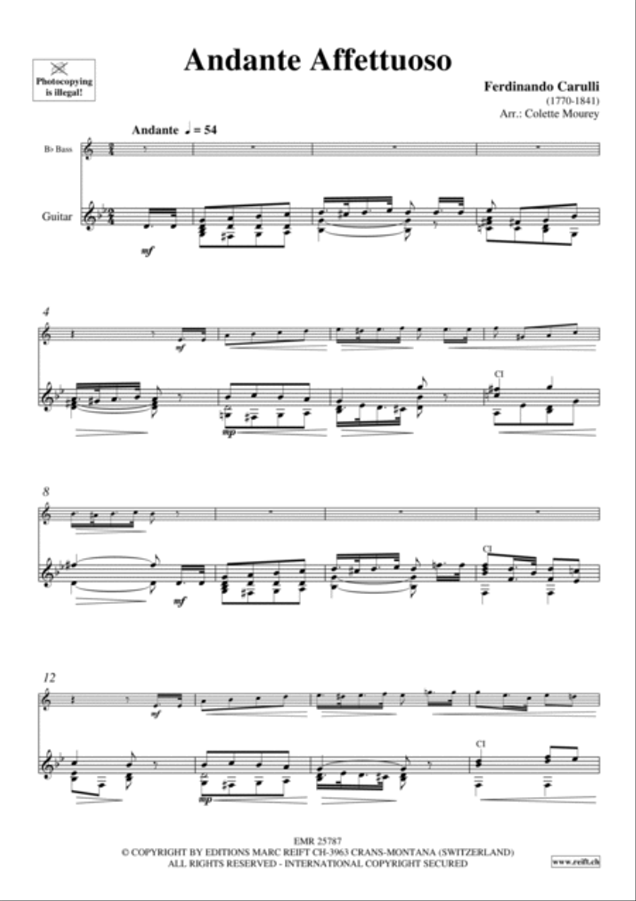 Andante Affettuoso Andante Affettuoso Classical Guitar scores gallery preview page 3