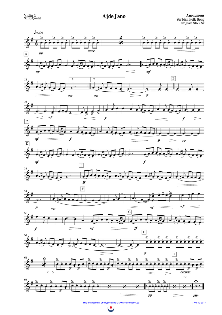 Ajde Jano String Quartet scores gallery preview page 4