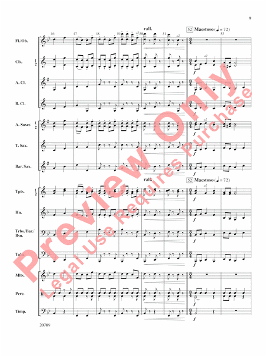 Academic Festival Overture Concert Band scores gallery preview page 10