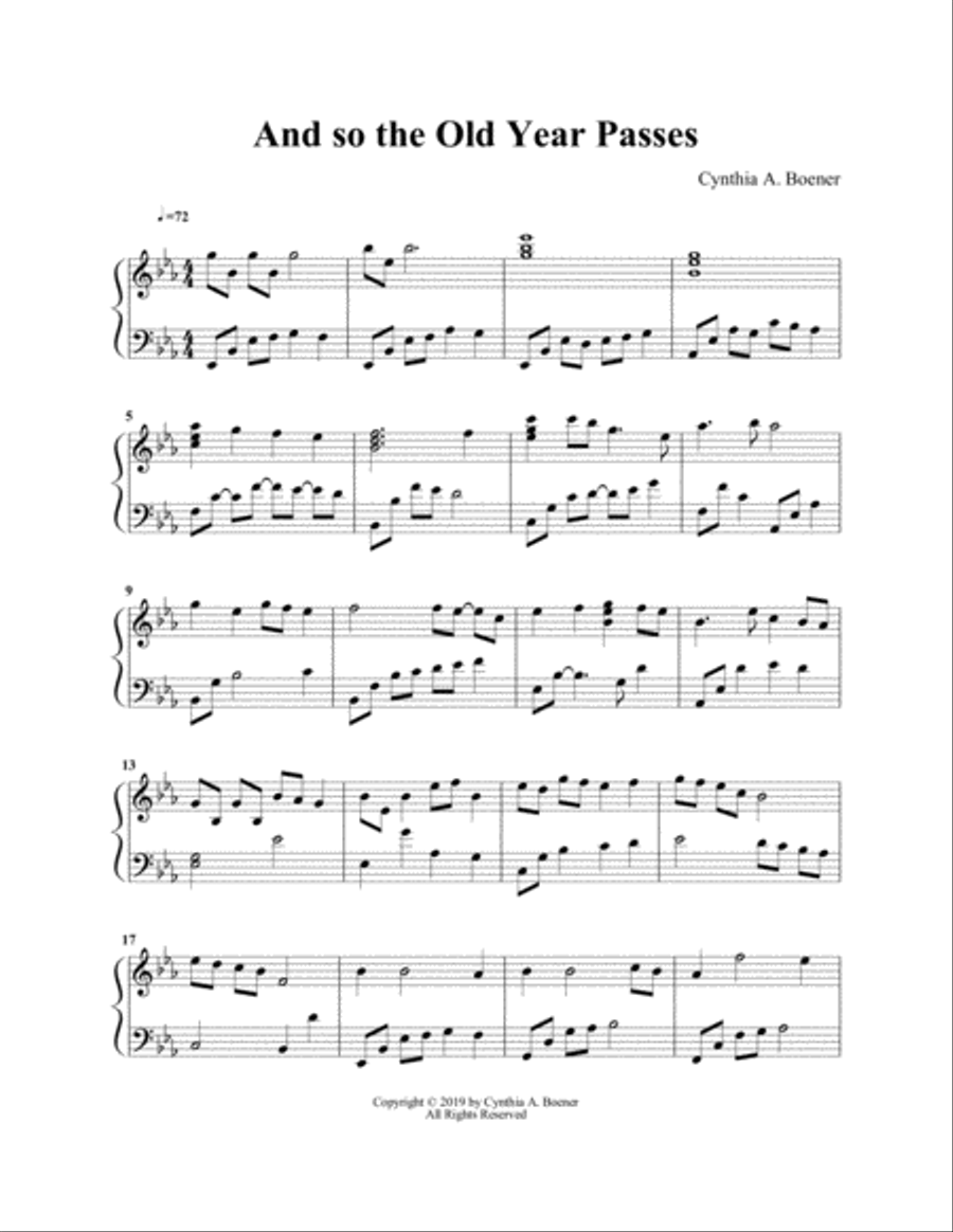 And so the Old Year Passes Harp scores gallery preview page 1