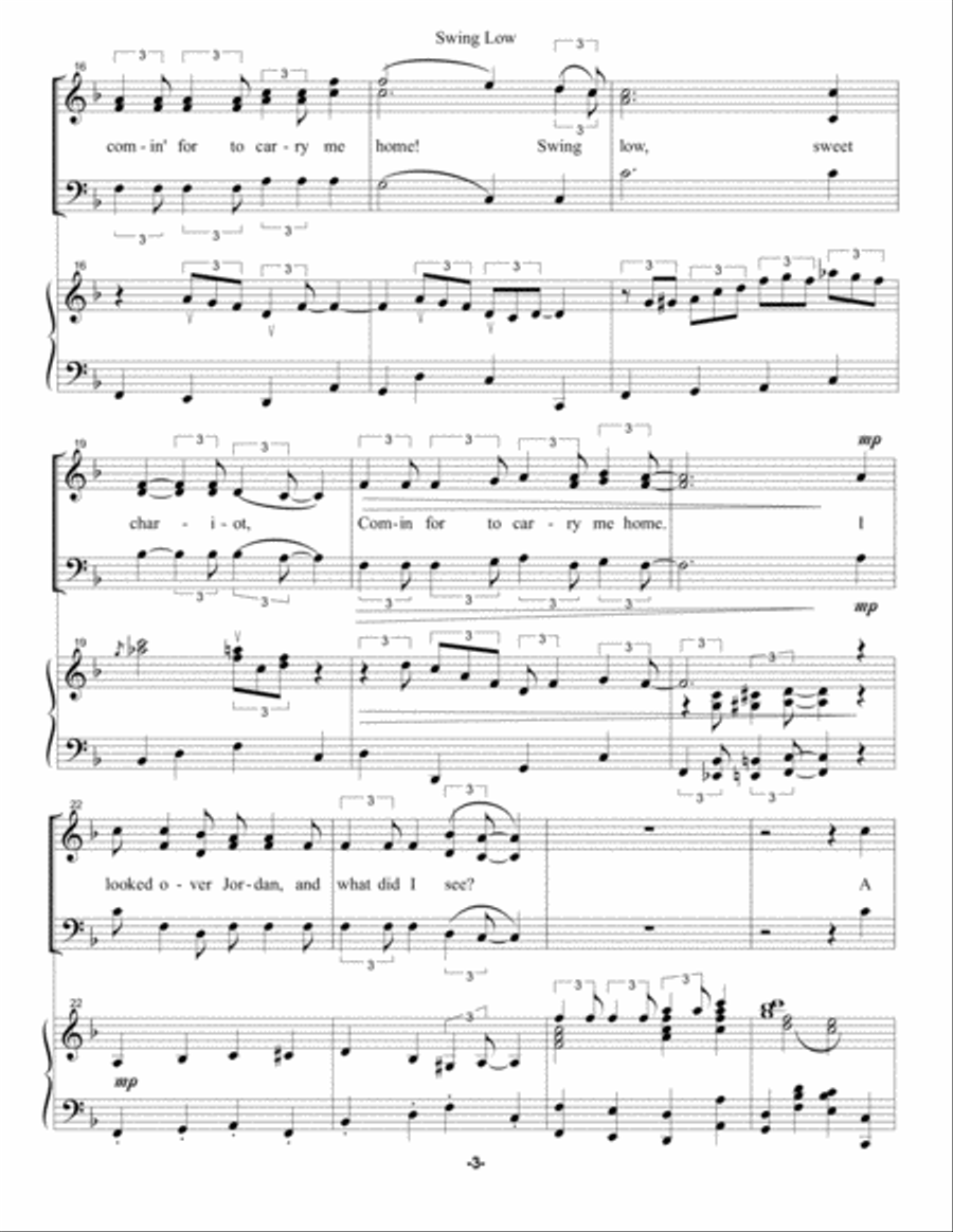 Swing Low, Sweet Chariot 3-Part scores gallery preview page 3