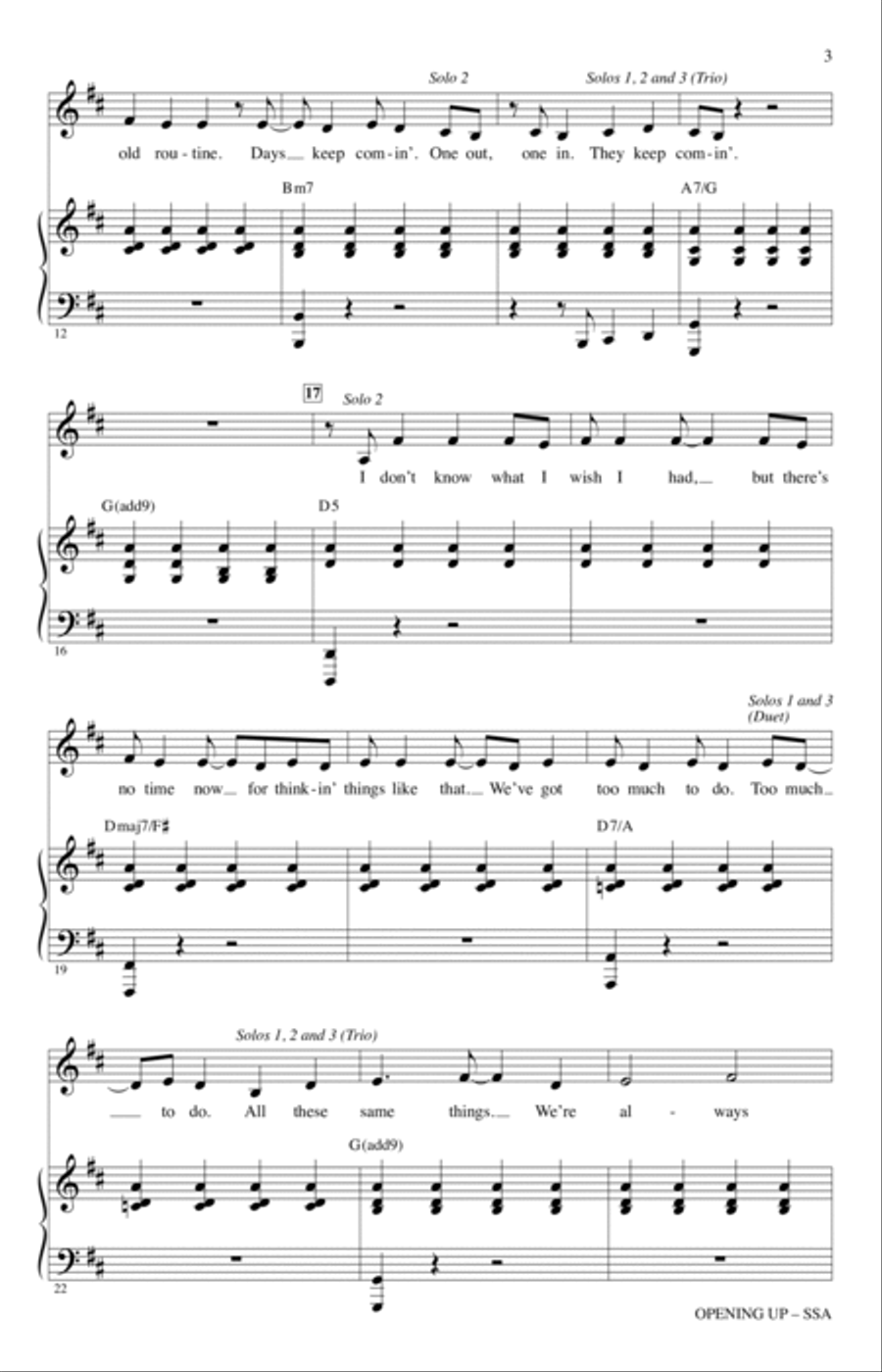 Opening Up (from Waitress The Musical) (arr. Mac Huff) SSA scores gallery preview page 2