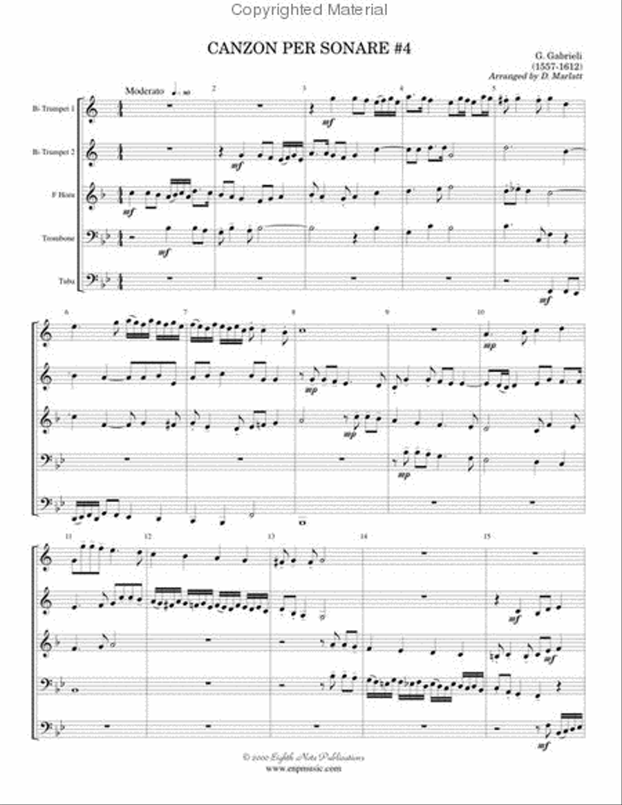 Canzon per Sonare #4 Canzon per Sonare #4 Brass Quintet scores gallery preview page 2