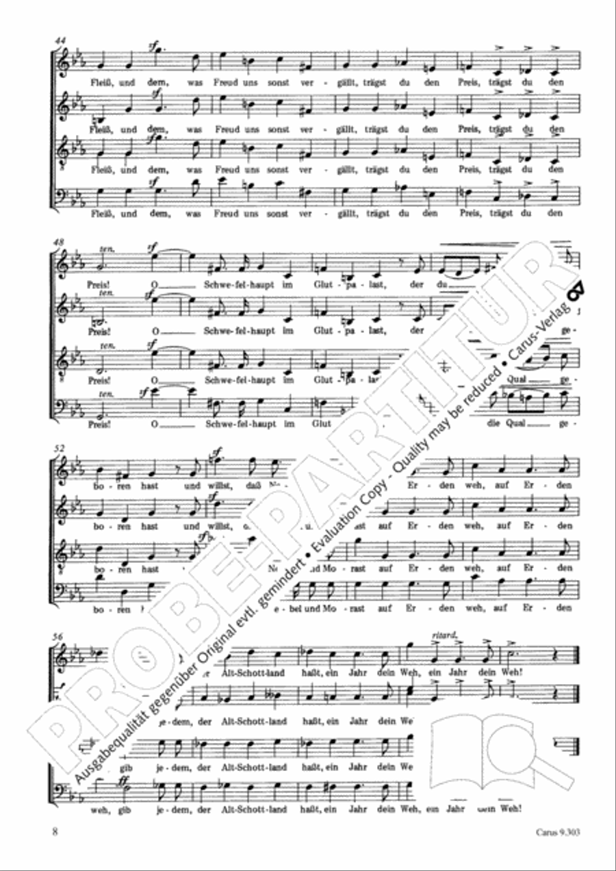 Funf Lieder von Robert Burns op. 55 Choir scores gallery preview page 8