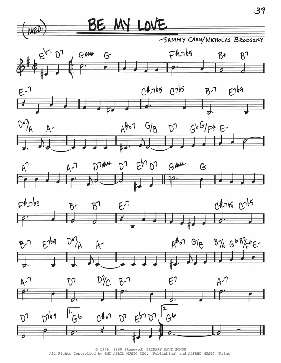 Be My Love Piano scores gallery preview page 1