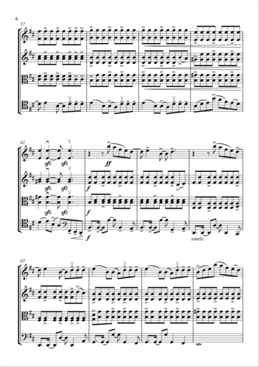 Moves Like Jagger String Quartet scores gallery preview page 6