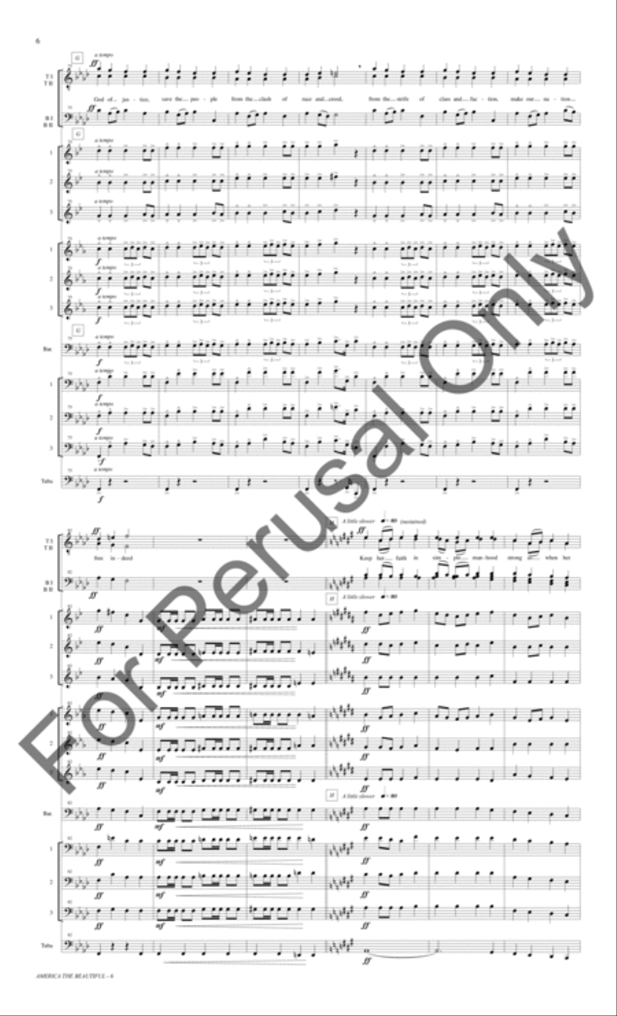 America The Beautiful (Small Brass Ensemble Score/Parts) Choir scores gallery preview page 7