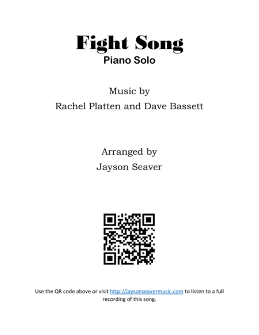 Fight Song Piano Solo scores gallery preview page 1