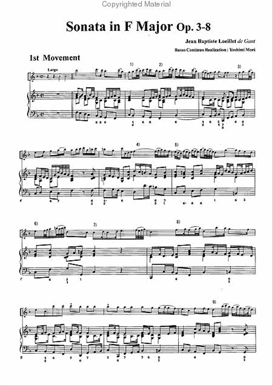 Sonata in F Major, Op. 3-8 Alto Recorder scores gallery preview page 3