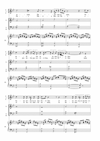 AVE MARIA by SCHUBERT - Arr. for Soprano (or Tenor), ATB Choir and Piano - Latin Lyrics image number null