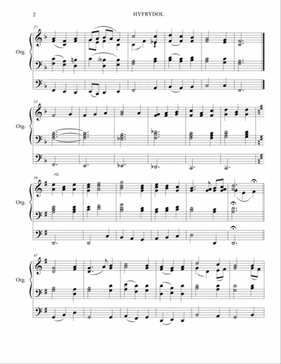 Hyfrydol Organ Solo scores gallery preview page 2