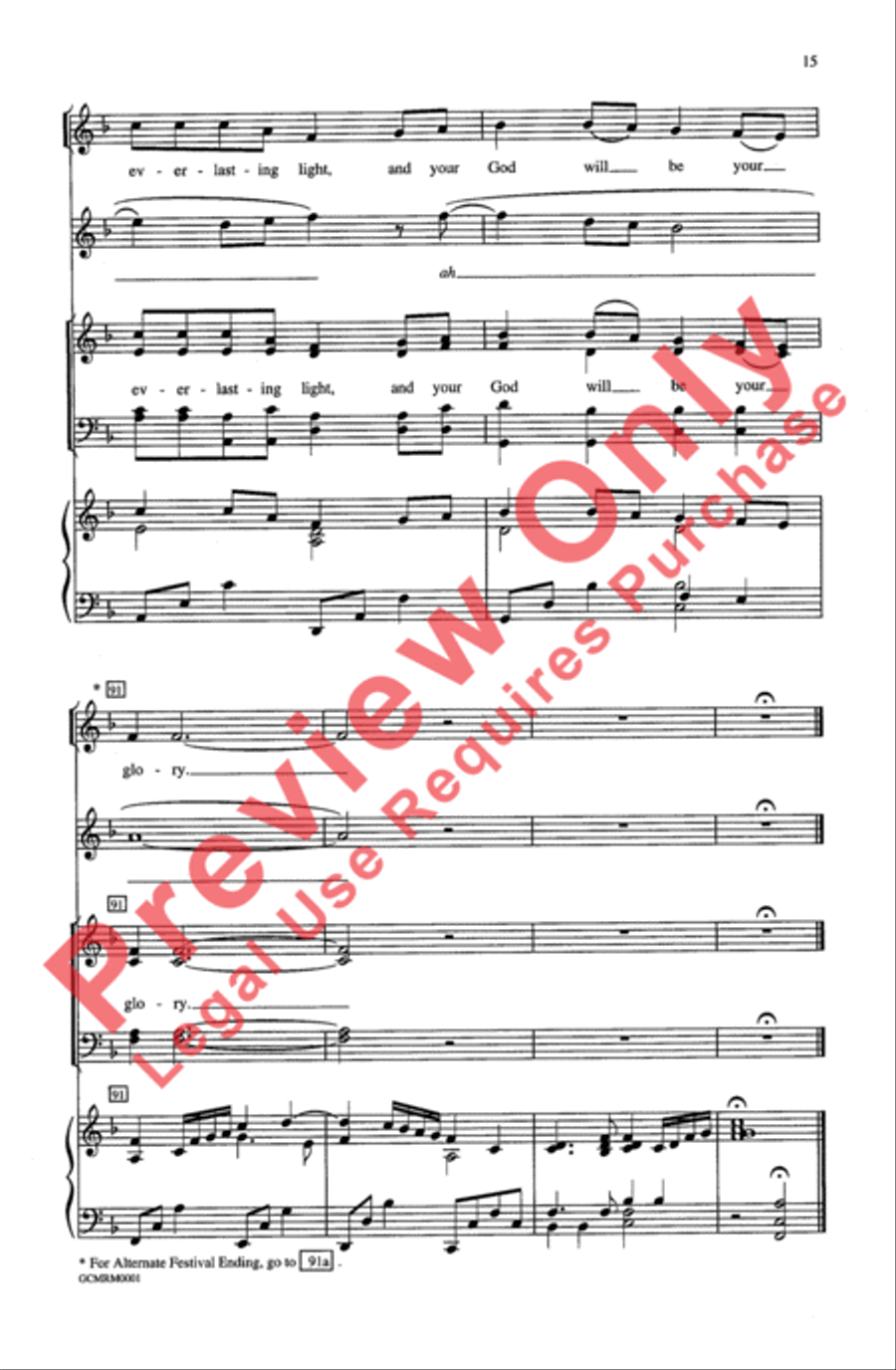 The Third Song of Isaiah (Arise, Shine; for Your Light Has Come) 4-Part scores gallery preview page 15