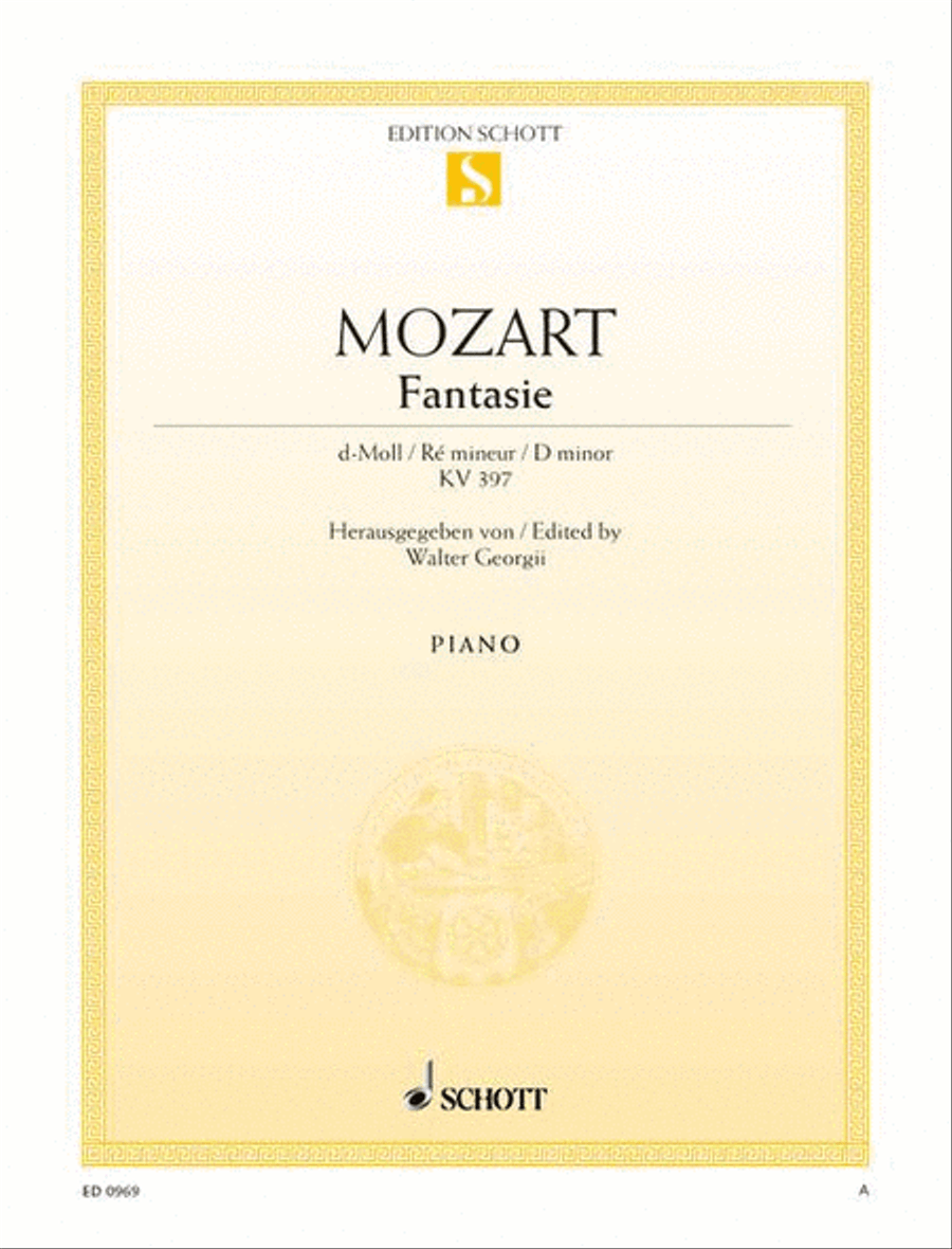 Fantasy D minor, K. 397 Piano Solo scores gallery preview page 1