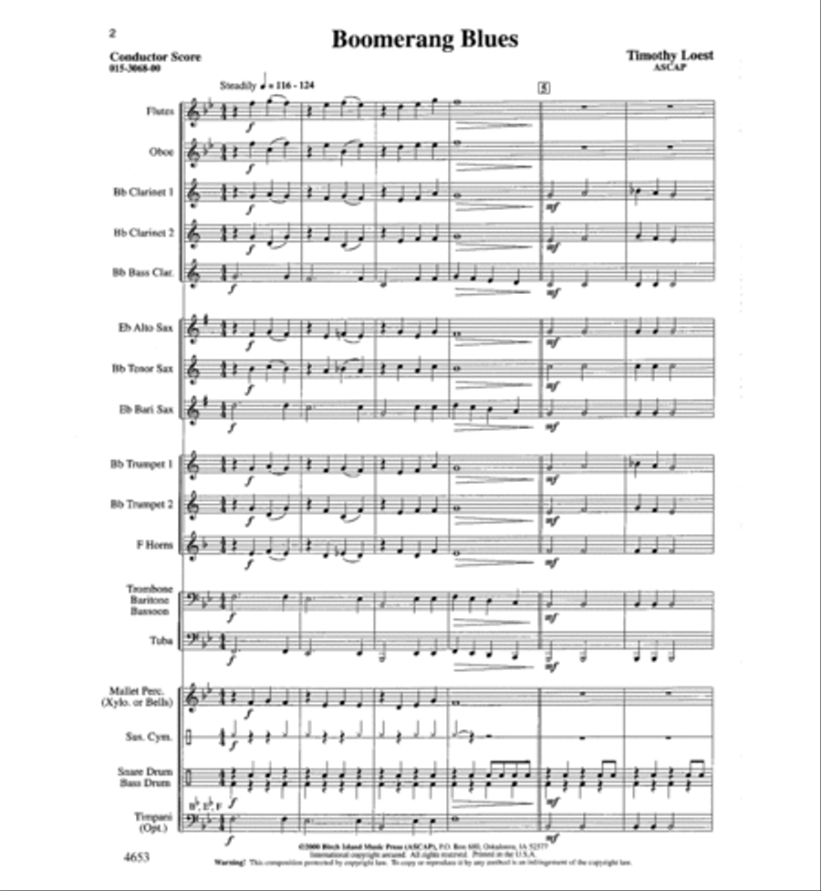 Boomerang Blues Boomerang Blues Concert Band scores gallery preview page 2