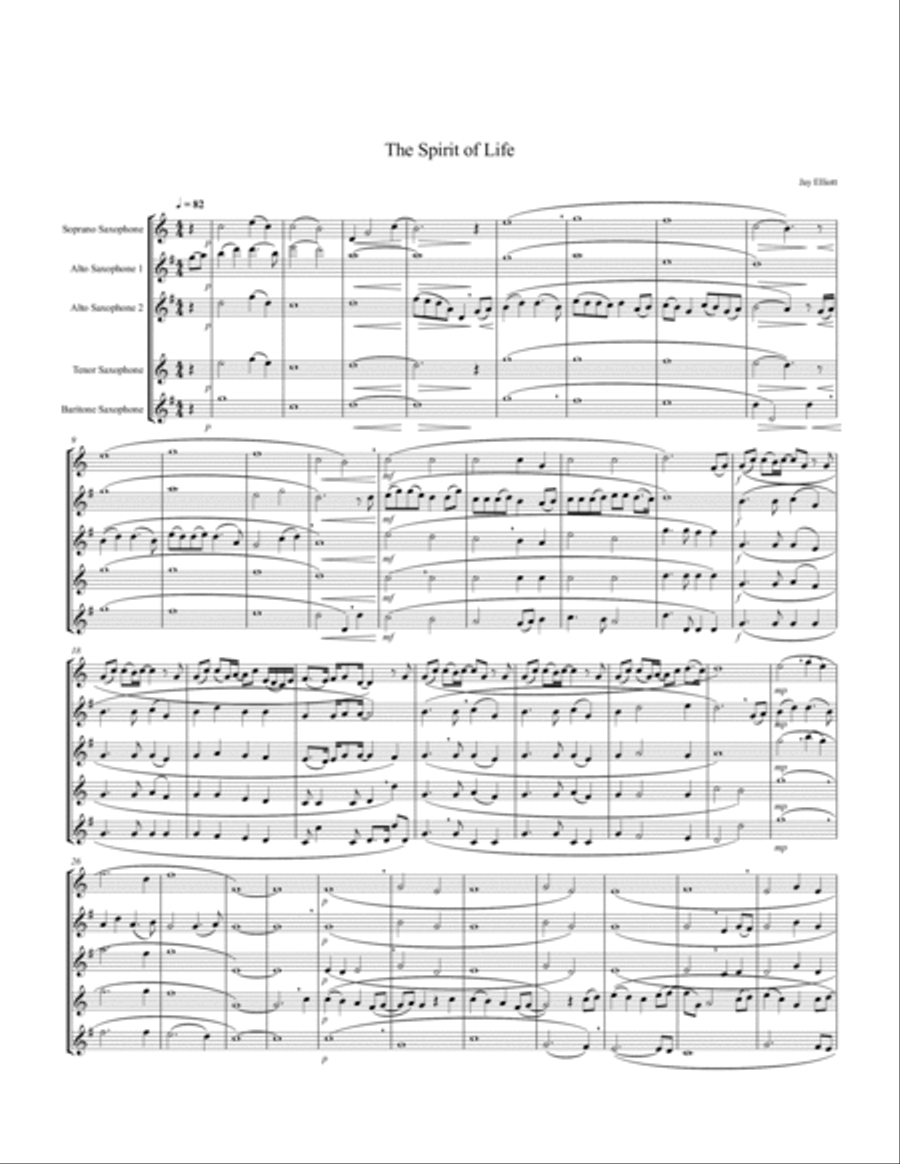 The Spirit of Life The Spirit of Life Woodwind Quintet scores gallery preview page 2