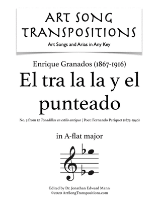 Book cover for GRANADOS: El tra la la y el punteado (transposed to A-flat major)