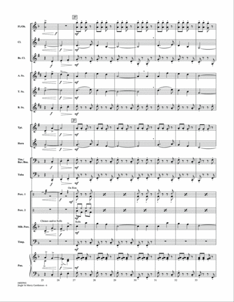 Jingle Ye Merry Gentlemen - Conductor Score (Full Score) Concert Band scores gallery preview page 6