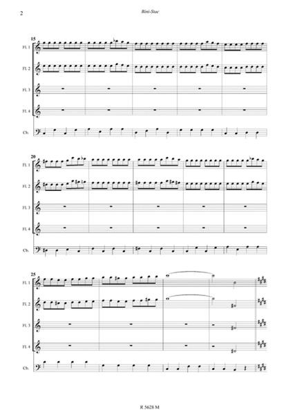 Bini-stac pour quatuor de flutes et contrebasse