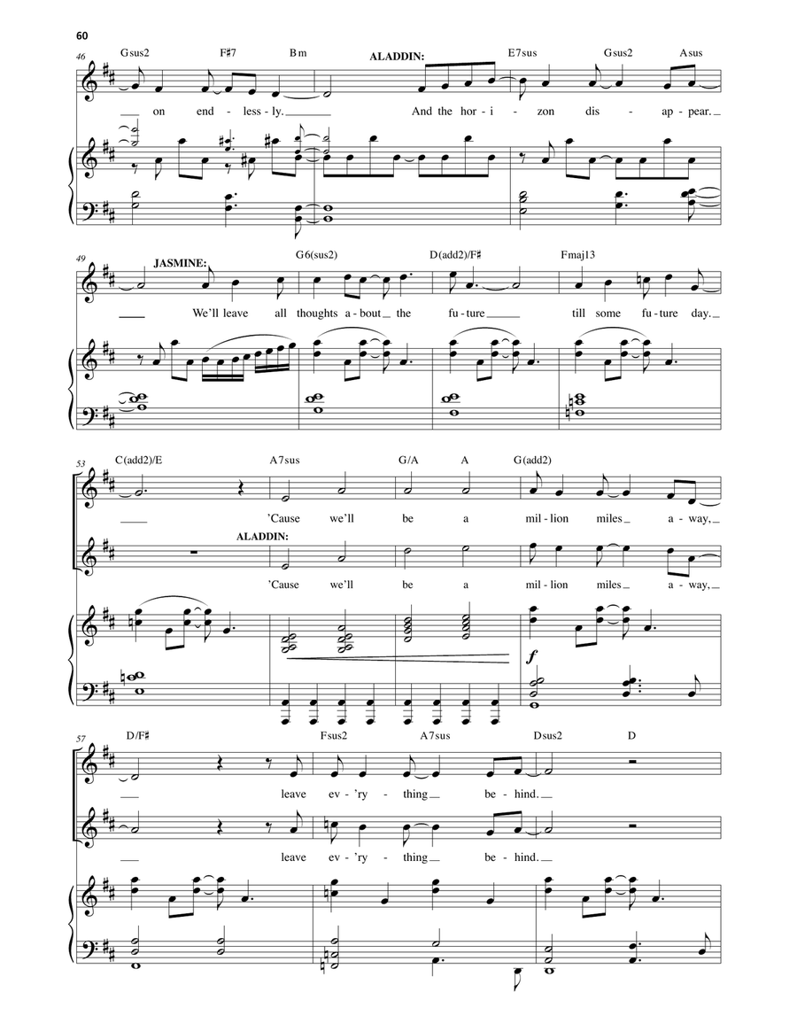 A Million Miles Away (from Aladdin: The Broadway Musical) Voice scores gallery preview page 4