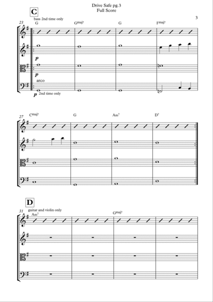 Drive Safe String Quartet scores gallery preview page 3