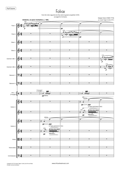 Sanz: Folias for Orchestra (Full Score) image number null