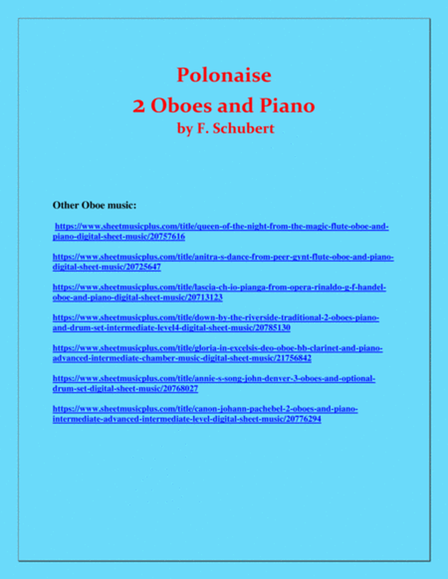 Polonaise - F. Schubert - For 2 Oboes and Piano - Intermediate image number null