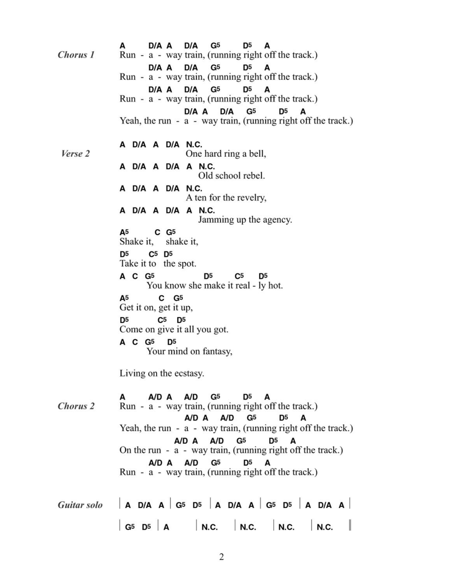 Rock 'N' Roll Train Rock 'N' Roll Train Acoustic Guitar scores gallery preview page 2