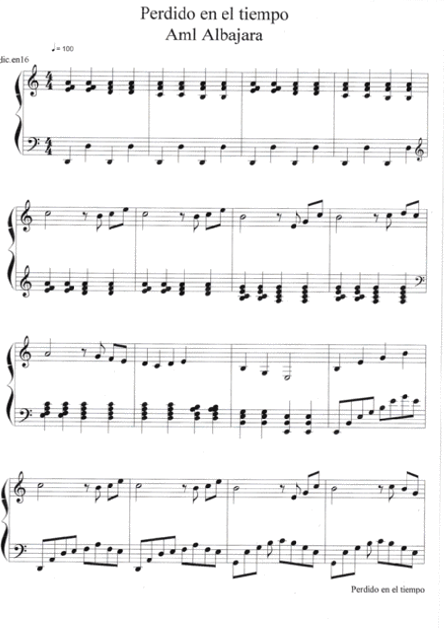 Perdido en el Tiempo Perdido en el Tiempo Piano Solo scores gallery preview page 2
