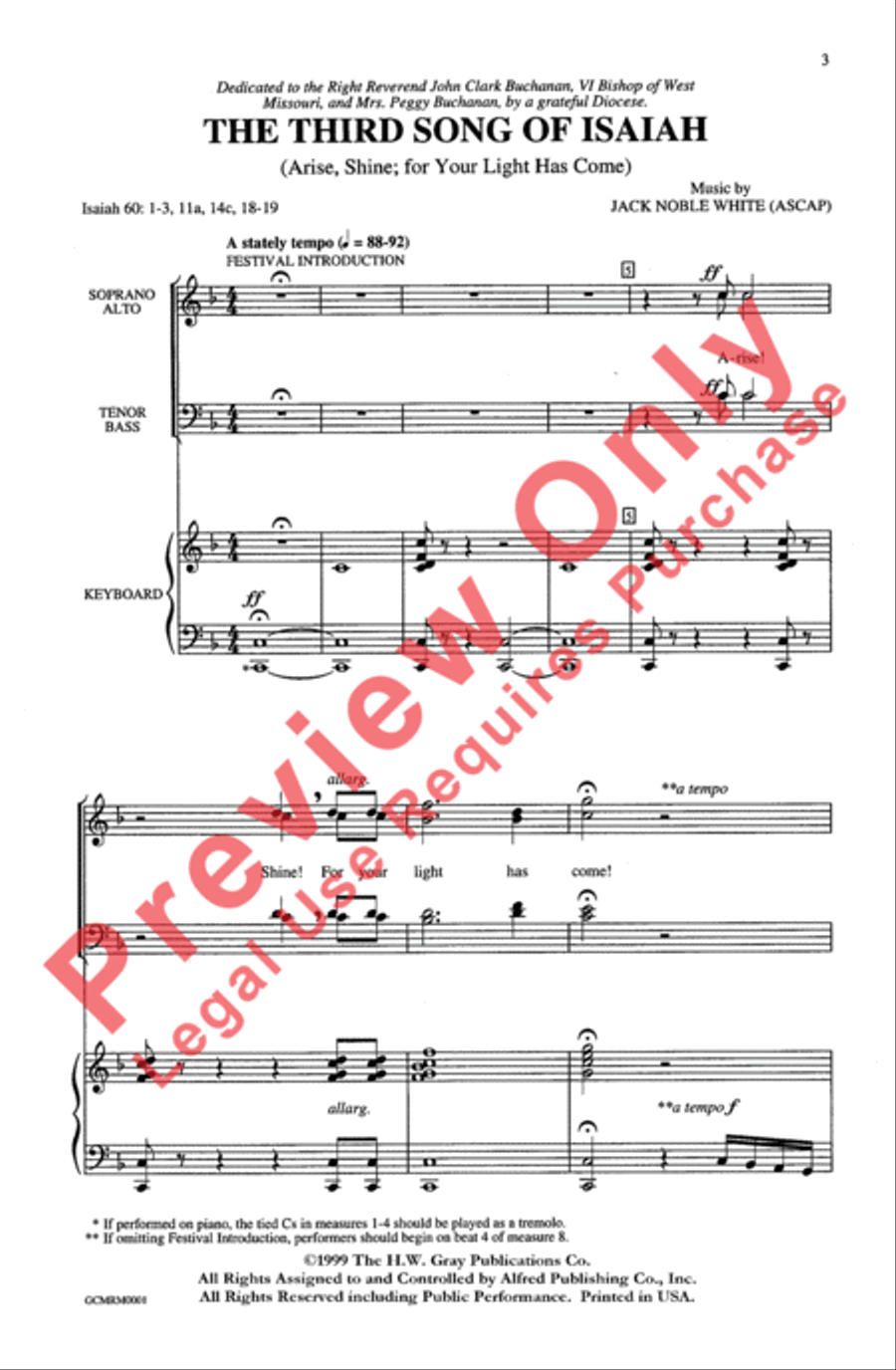 The Third Song of Isaiah (Arise, Shine; for Your Light Has Come) 4-Part scores gallery preview page 3