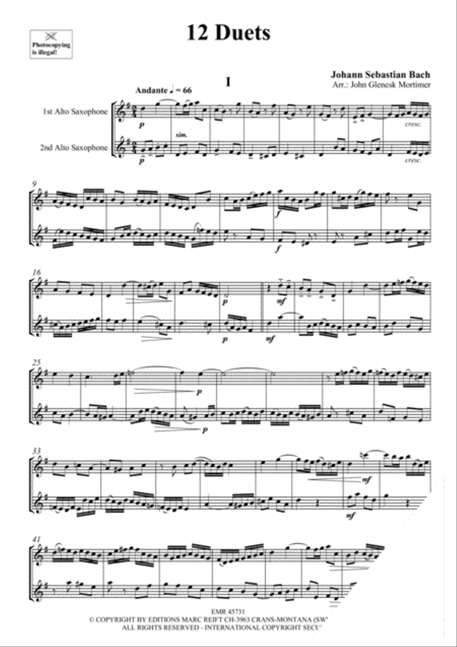 12 Duets Alto Saxophone scores gallery preview page 3