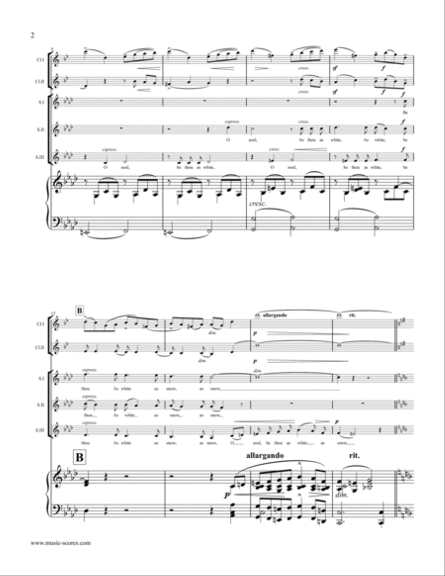 The Snow, Op.26 - SSA voices, Piano and Clarinets SSA scores gallery preview page 2