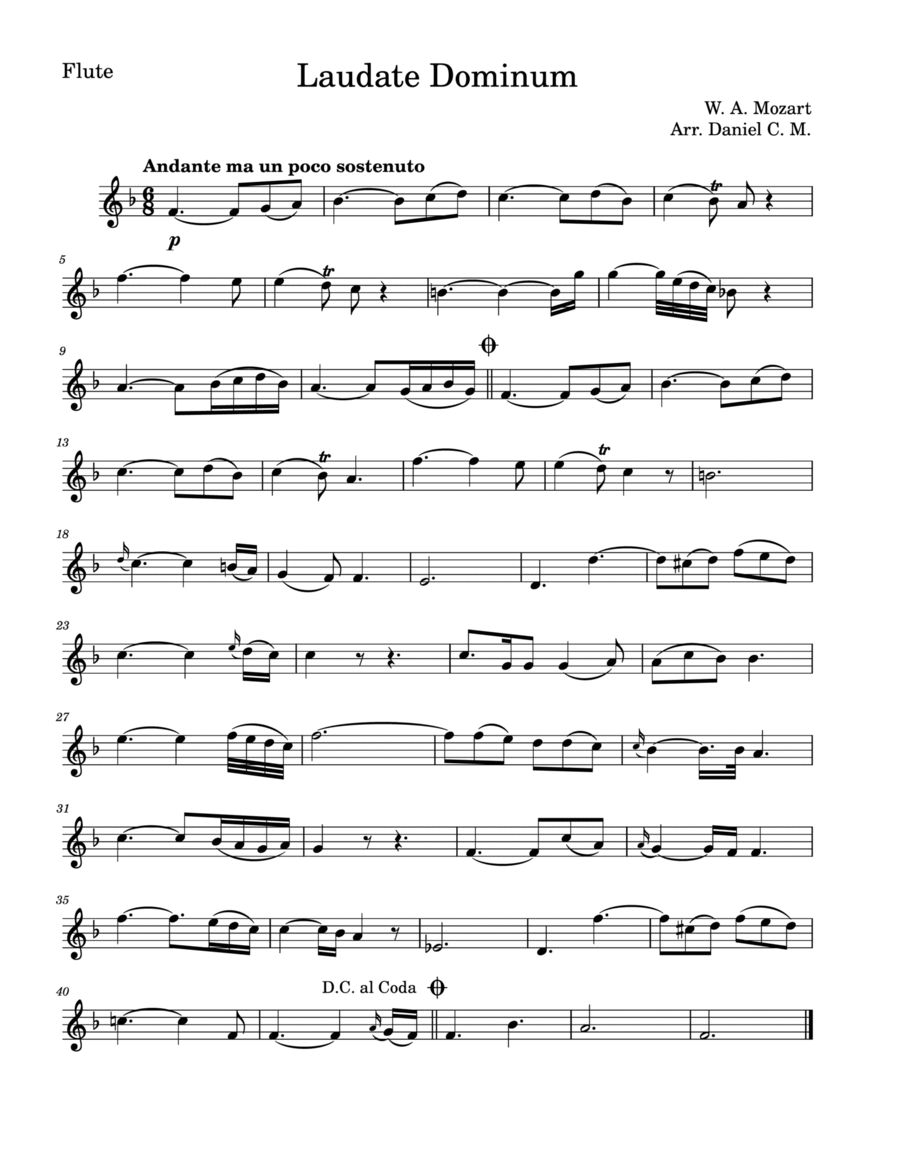 Laudate Dominum for flute (easy piano) image number null