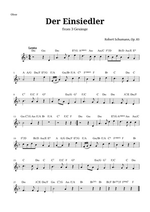 Der Einsiedler by Schumann for Oboe and Chords