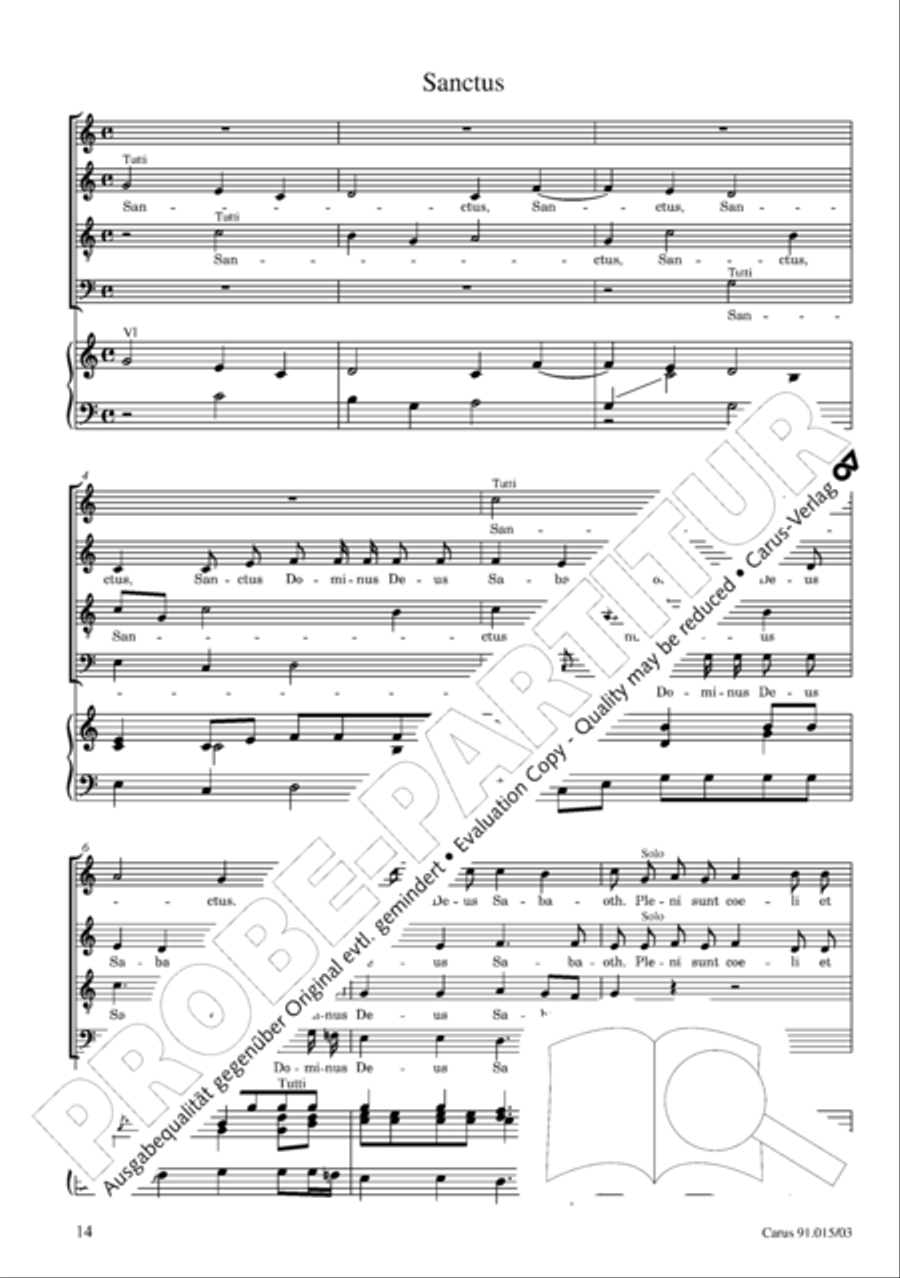 Mass in C (Missa in C) 4-Part scores gallery preview page 15