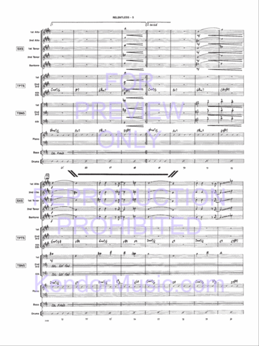 Relentless Relentless Jazz Ensemble scores gallery preview page 6