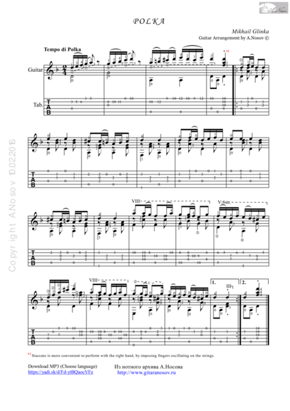 Polka (Sheet music for guitar) image number null