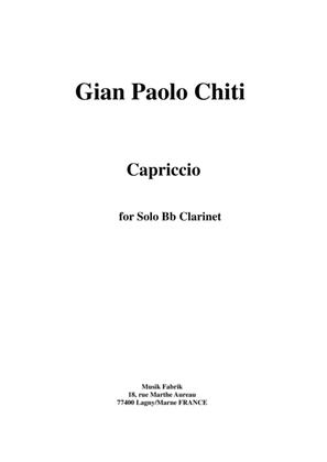 Gian Paolo Chiti : Capriccio for solo clarinet