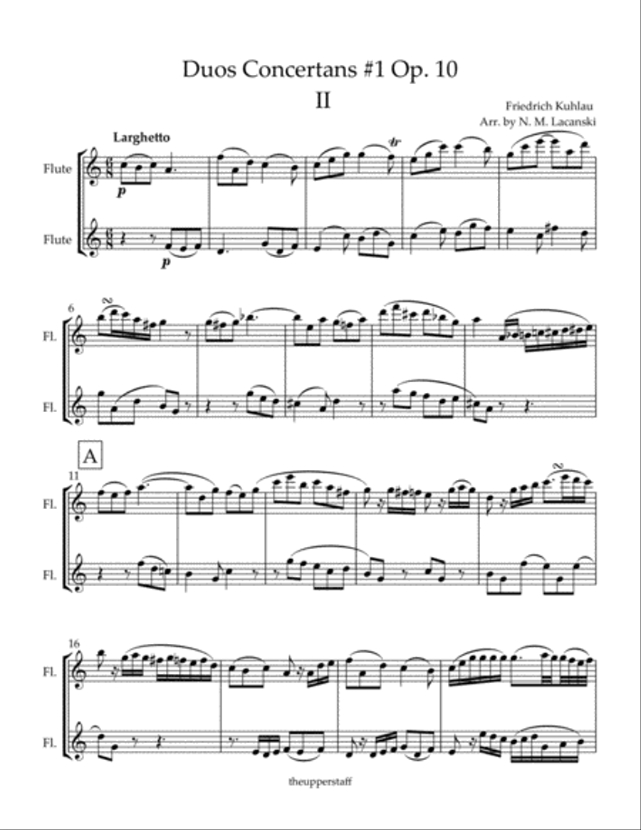 Duos Concertans Op. 10 #1 Movement 2 Flute Duet scores gallery preview page 2