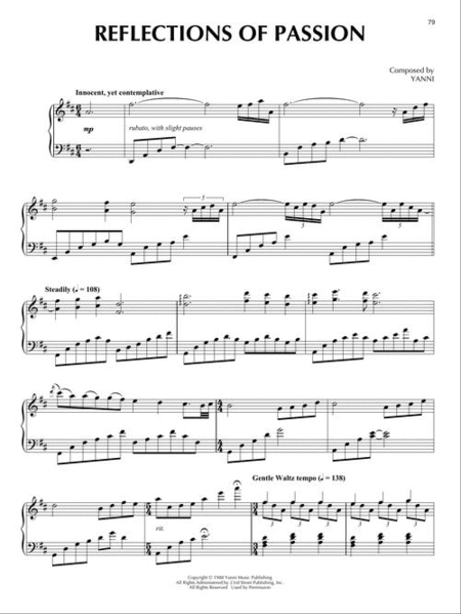 Best of Yanni – 2nd Edition Piano Solo scores gallery preview page 6