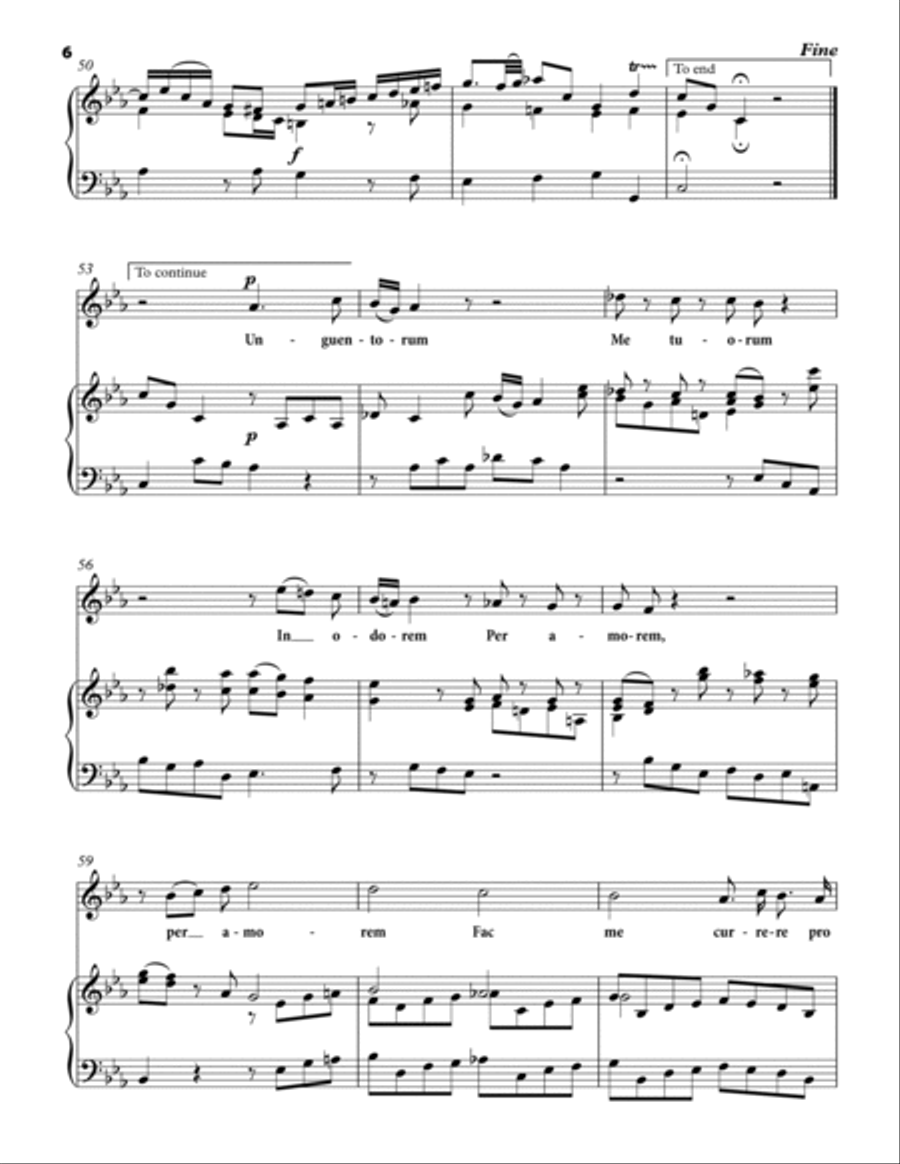JOMMELLI Niccolò: Care Deus si respiro, motet, arranged for Voice and Piano (C minor–E flat major High Voice scores gallery preview page 6