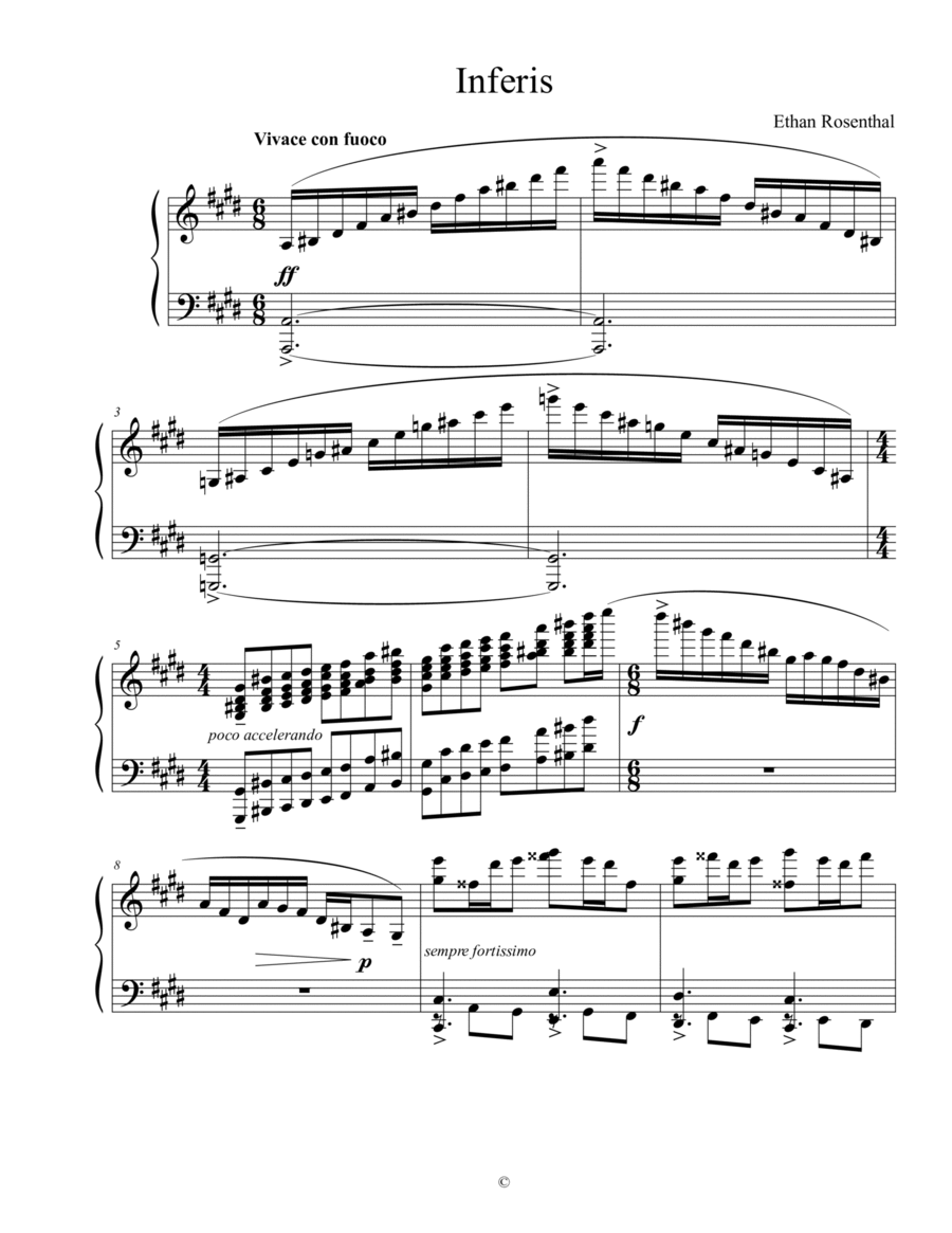 Inferis Piano Solo scores gallery preview page 1