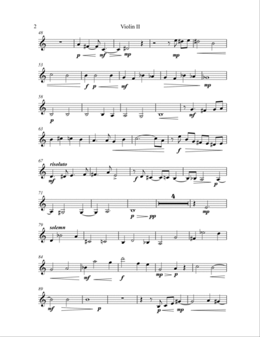 Adagio Misterioso for string quartet (parts) String Quartet scores gallery preview page 5