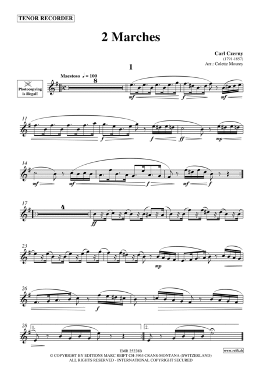 2 Marches Tenor Recorder scores gallery preview page 2