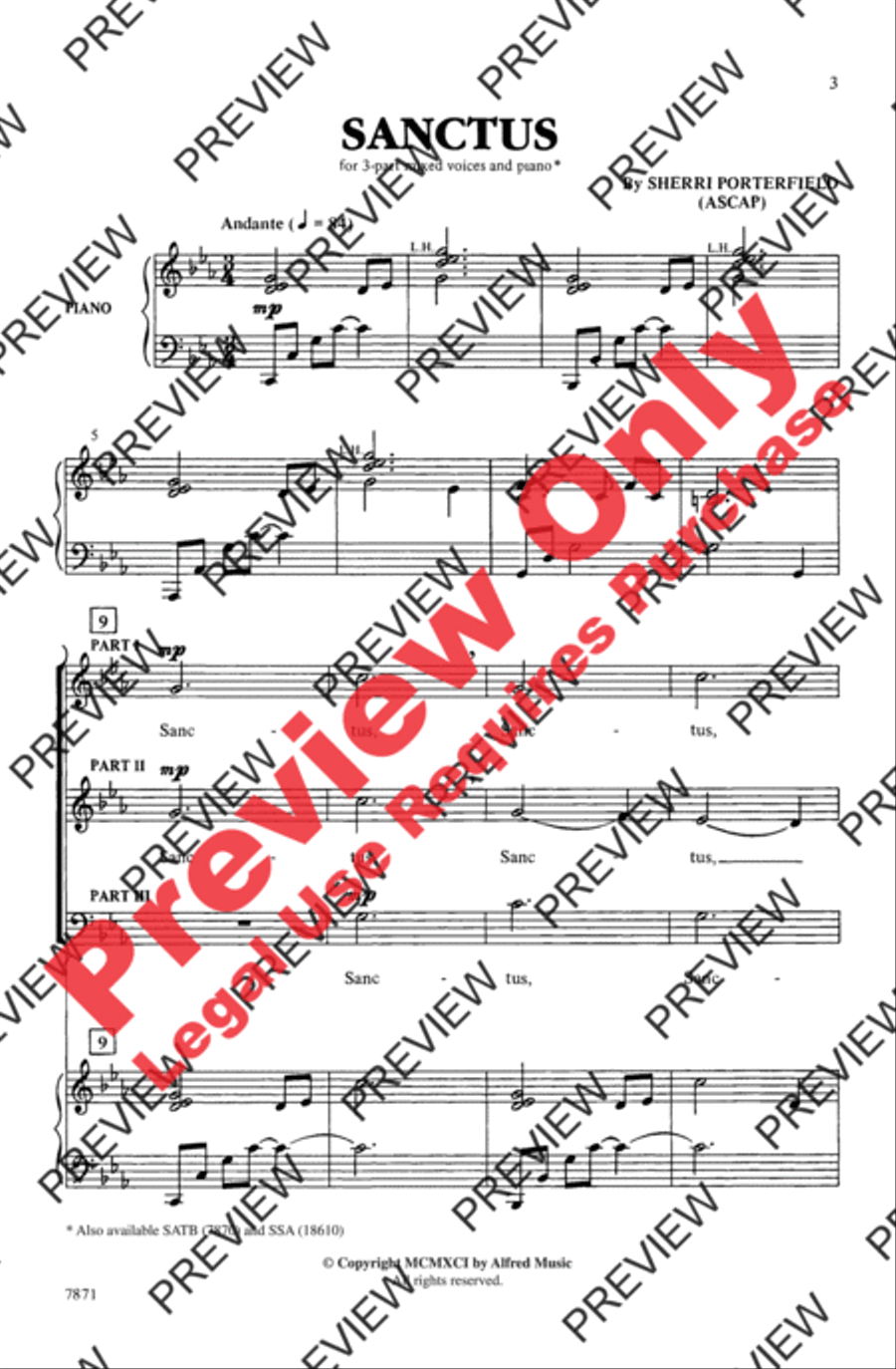Sanctus Sanctus 3-Part scores gallery preview page 3