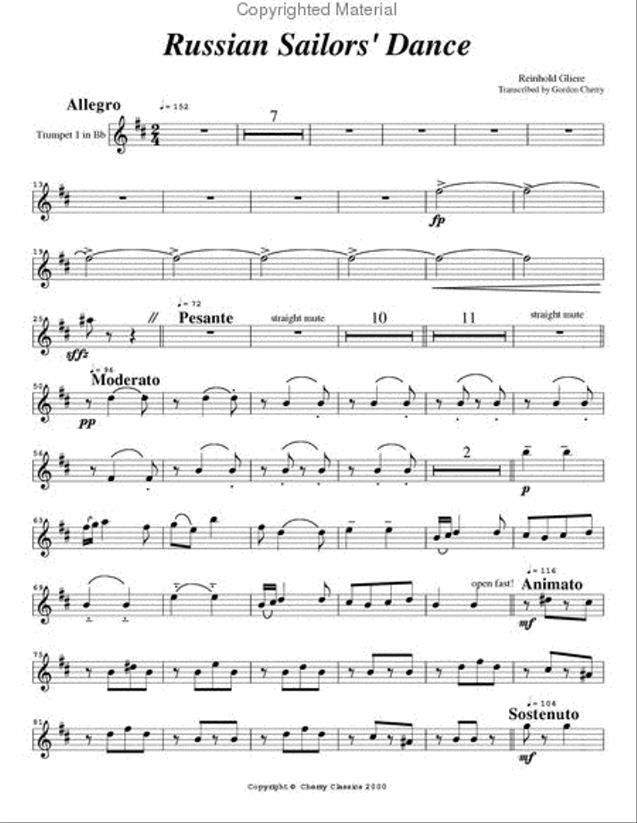 Russian Sailors’ Dance Quintet for Brass Quintet Brass Quintet scores gallery preview page 3